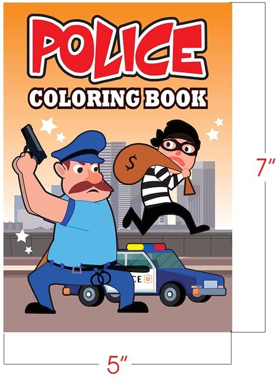ArtCreativity Police & Firefighter Coloring Books for Kids, Bulk Set of 20, 5 x 7 Inch Small Color Booklets in Assorted Designs, Fun Birthday Party Favors, Educational Art Gifts for Boys and Girls