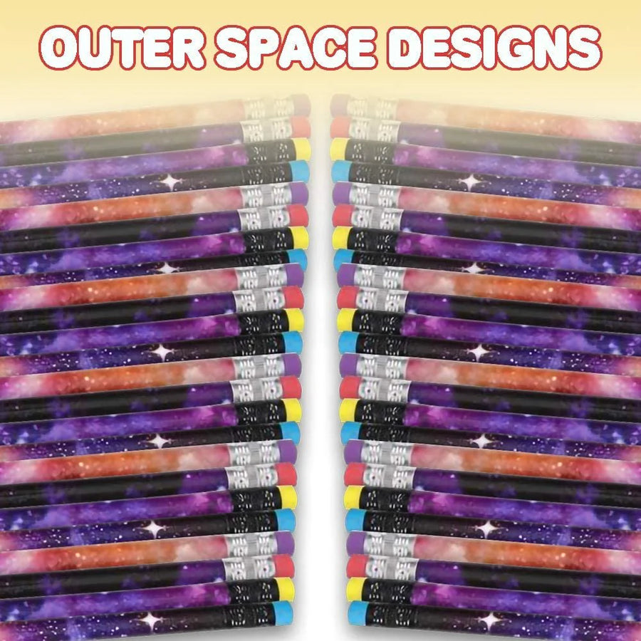 ArtCreativity Galaxy Pencils for Kids- Pack of 48- Assorted Outer Space Designs- Cute Writing Pencils with Durable Erasers, Teacher Supplies for Classrooms, Student Reward, Astronomy Party Favors
