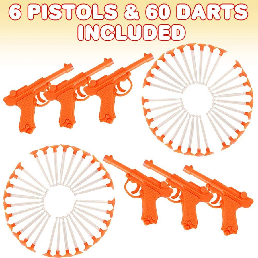 ArtCreativity Detective Dart Gun, Set of 6, Cool Dart Shooter Toys for Kids, Each Set with 1 Pistol and 6 Suction Cup Darts, Fun Toys for Outdoors, Indoors, Yard, Party Favors for Boys and Girls