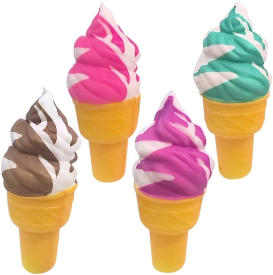ArtCreativity Squish Ice Cream Toys for Kids, Set of 4, Super Soft Slow Rising Squeeze Toys, Stress Relief Sensory Toys for Children, Best Party Favors, Goody Bag Fillers for Girls and Boys