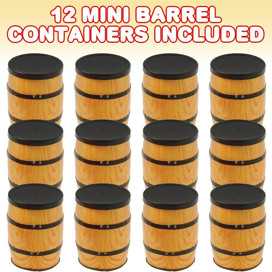 ArtCreativity Mini Barrel Containers, Set of 12, Unique Treat Holders with Removable Lids, Western Birthday Party Supplies and Decorations, Birthday Candy Containers for Kids, Western Party Favors