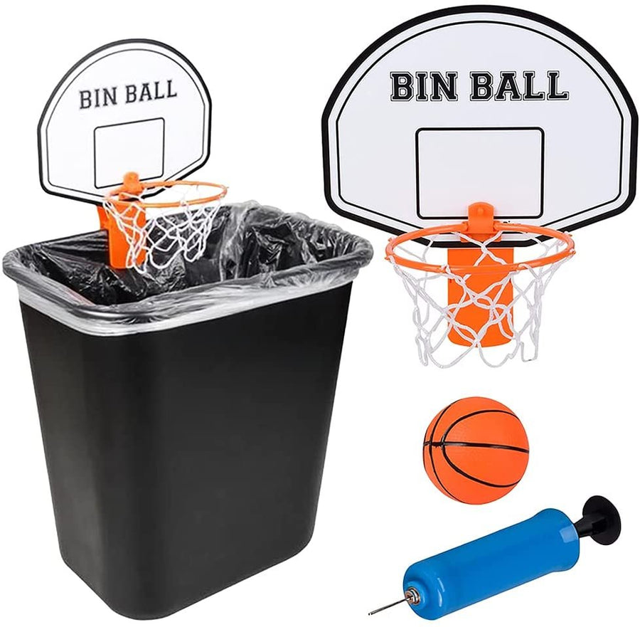 ArtCreativity Trash Can Basketball Set, Includes Clip-On Hoop with Backboard, Inflatable Ball and Pump, Fun Indoor Basketball Hoop for Kids, Office Toys for Adults, Great Birthday Gift Idea