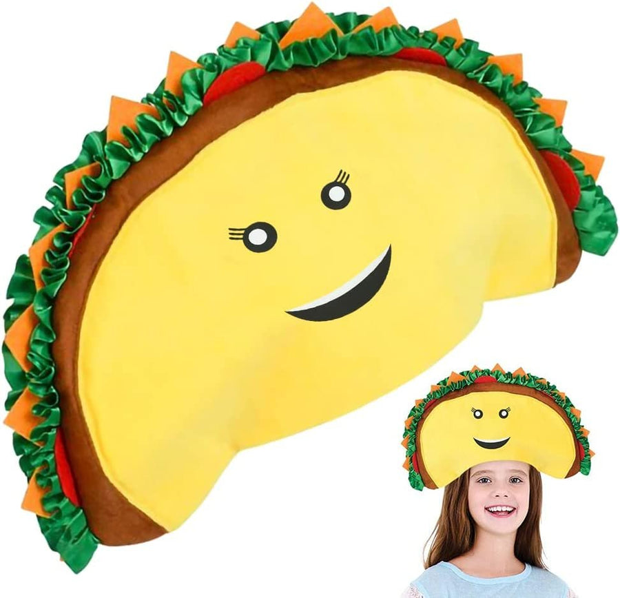 ArtCreativity Funny Taco Hat, 1 PC, Fun Halloween Costume Accessory, Cinco De Mayo Party Supplies Decorations, One Size Fits Most, Crazy Silly Hat with Felt Toppings and Plush Fabric