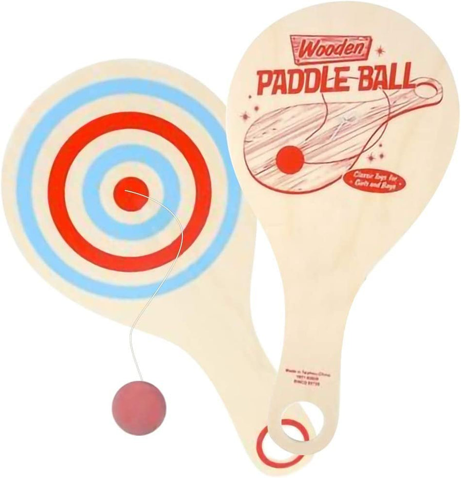 ArtCreativity Wooden Paddle Balls, Pack of 2, 11 Inch Wood Paddleball with String, Great Party Favors, Goodie Bag Fillers, Fun Activity Toys for Kids