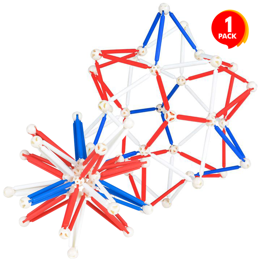 Patriotic Expandable Ball Toy, 1 Expanding Mini Sphere for Kids and Adults, Stress Relief Fidget Toy for ADHD, Anxiety, Red, White, and Blue Party Favors for 4th of July