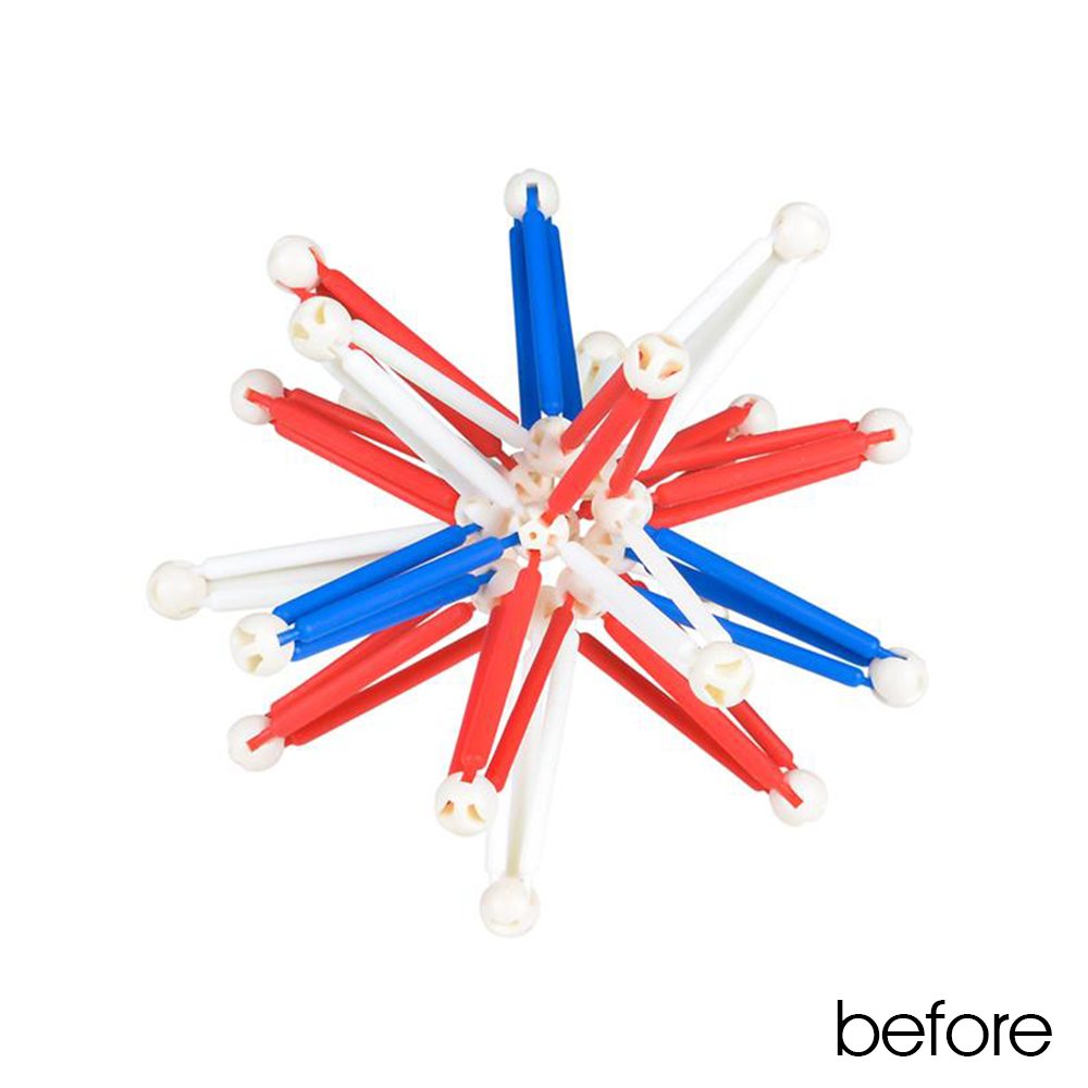 Patriotic Expandable Ball Toy, 1 Expanding Mini Sphere for Kids and Adults, Stress Relief Fidget Toy for ADHD, Anxiety, Red, White, and Blue Party Favors for 4th of July
