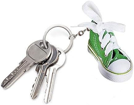 ArtCreativity Mini Canvas Sneaker Keychains for Kids and Adults- Set of 12- 3 Inch Tennis Shoe Key Chains- Cool Birthday Party Favors, Goody Bag Fillers, Prize for Boys and Girls, Fundraising Item