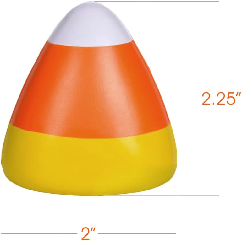 ArtCreativity Mini Candy Corn Stress Relief Toys, Set of 12, Slow Rising Squeezy Toys for Kids, Halloween Party Favors and Non-Candy Trick or Treat Supplies, Birthday Goodie Bag Fillers