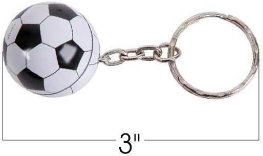 ArtCreativity Metal Sports Ball Keychains, Set of 12, Fun Keychains for Backpack, Purse, Luggage, Sports Themed Party Favors, Goodie Bag Fillers for Boys and Girls