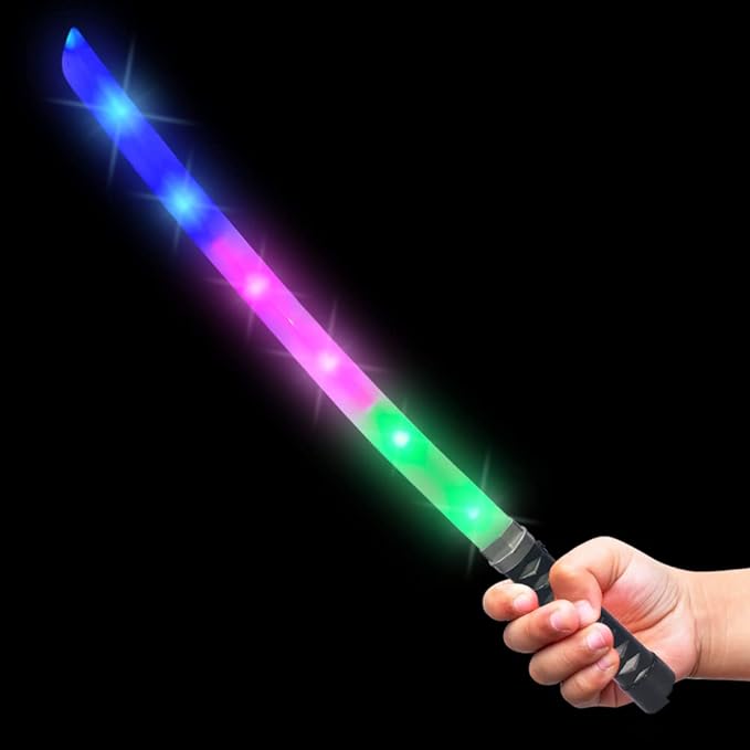 ArtCreativity Light Up Swords for Kids, Set of 3, 23 Inch Toy Swords with Flashing Lights and Sound, Halloween Dress-Up Costume Accessories, Best Birthday Gift for Boys and Girls Ages 3, 4, 5, 6, 7, 8