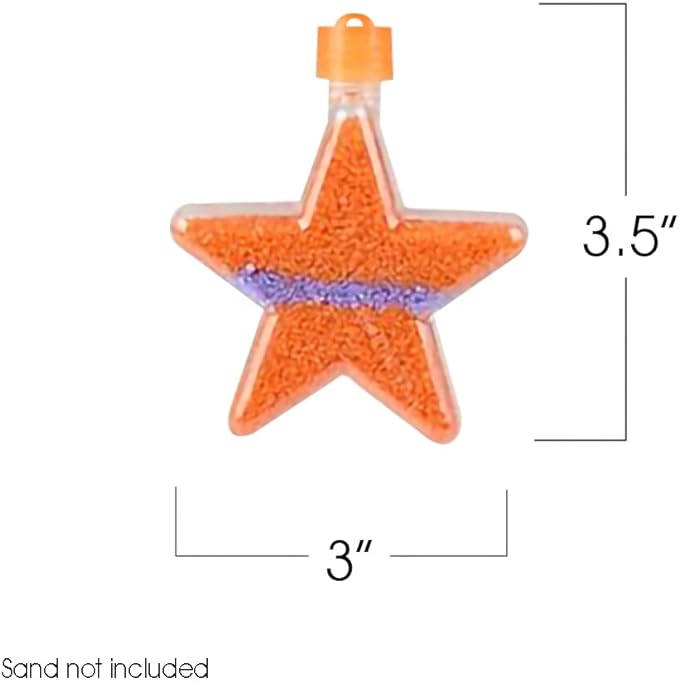 ArtCreativity Star Sand Art Bottle Necklaces, Pack of 12, Sand Art Craft Kit with Shaped Bottles, Craft Party Supplies and Party Favors for Kids - Sand Sold Separately (Star)