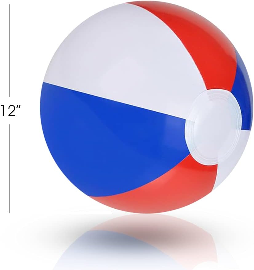 ArtCreativity Patriotic Beach Balls for Kids, Pack of 12, Inflatable Summer Toys for Boys and Girls, Decorations for Hawaiian, Beach, and Pool Party, Beach Ball Party Favors (12 Inch)