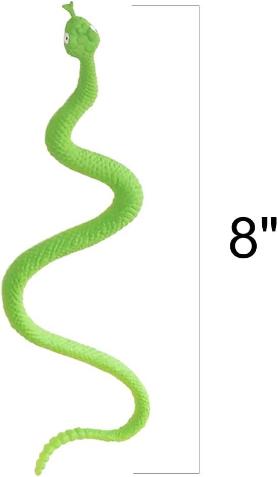 Realistic Rainforest Rubber Snake Toys, Pack of 12