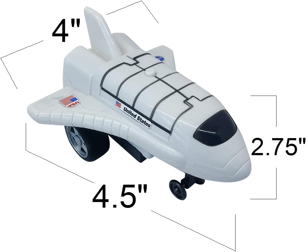 ArtCreativity Light Up Space Shuttle Toys, Battery Operated Spaceship Toy with LEDs, Sound, and Push and Go Motion, NASA Toys Outer Space Shuttle Toy Gifts for Boys and Girls, Set of 3,