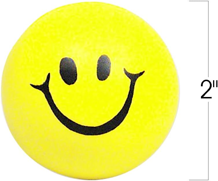 Smile Face Stress Balls for Kids and Adults - Pack of 12
