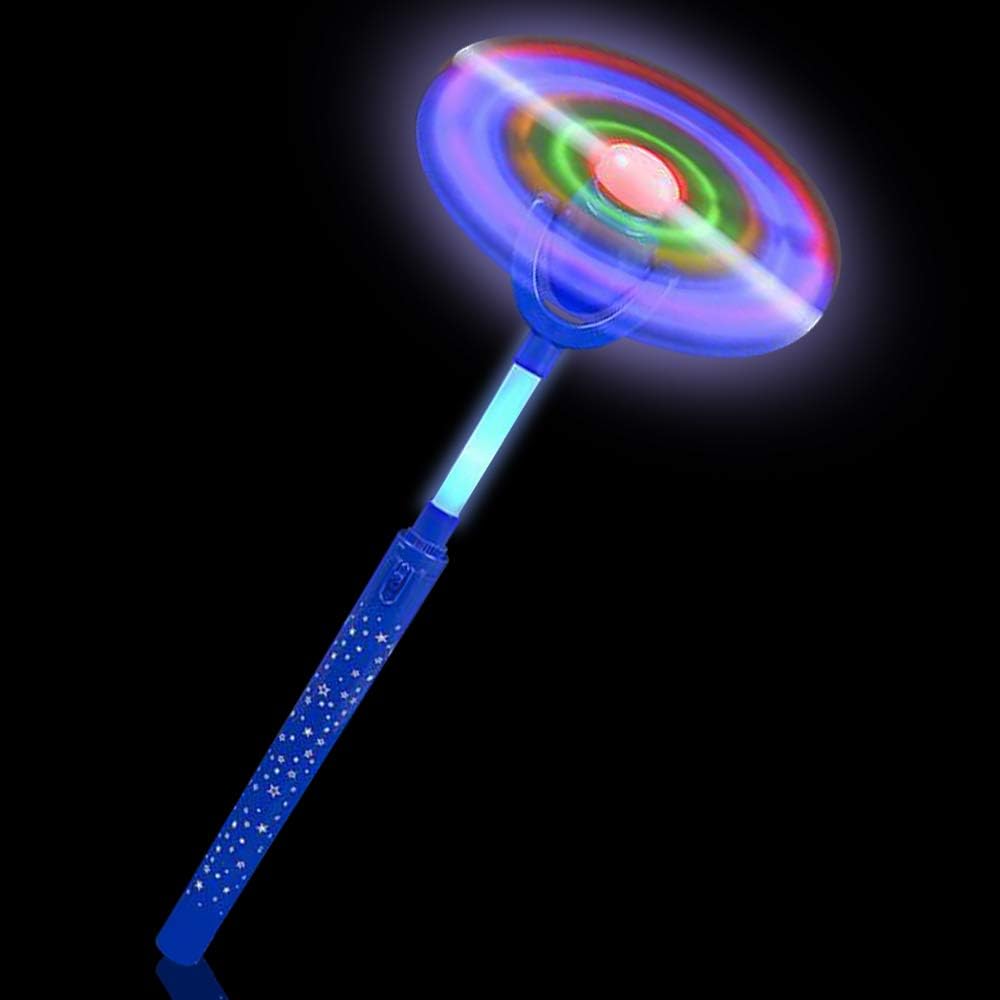 ArtCreativity Light Up Swivel Spinner Wand, 15 Inch LED Spin Toy for Kids with Batteries Included, Great Gift Idea for Boys and Girls, Fun Birthday Party Favor, Carnival Prize - Colors May Vary