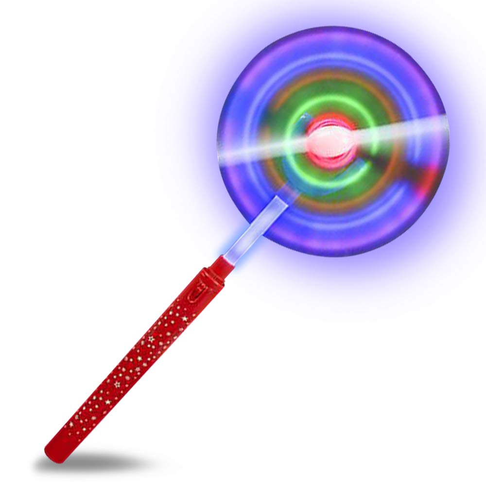 ArtCreativity Light Up Swivel Spinner Wand, 15 Inch LED Spin Toy for Kids with Batteries Included, Great Gift Idea for Boys and Girls, Fun Birthday Party Favor, Carnival Prize - Colors May Vary