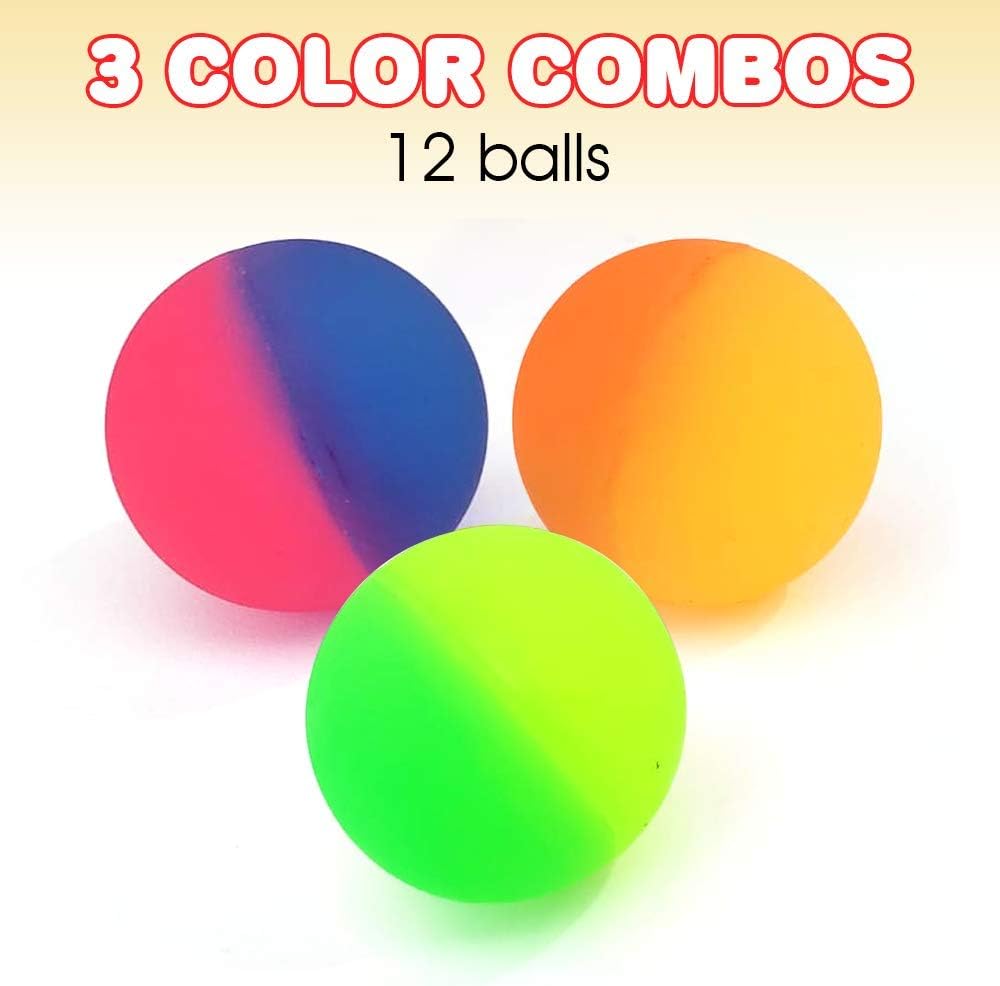 ArtCreativity Icy Bouncy Balls for Kids, Set of 12, Bouncing Balls with a Frosty Look and Extra-High Bounce, Frozen Birthday Party Favors, Goodie Bag and Piñata Fillers, Fun Assorted Colors