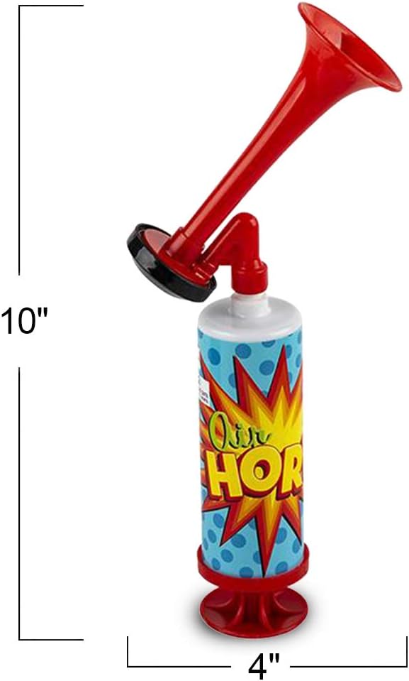 ArtCreativity Mini Air Horn Pump, Set of 3, 10 Inch Noisemakers for Sporting Events, Parties, Celebrations, Fun Birthday Party Favors and Goodie Bag Fillers for Kids and Adults