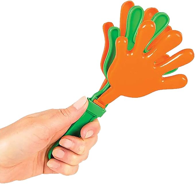 ArtCreativity Hand Clappers Noisemakers - Pack of 12-7.5 Inch Assorted Plastic Noisemakers for Sports, Parties, and Concerts - Great Birthday Party Favors and Goodie Bag Fillers for Boys and Girls