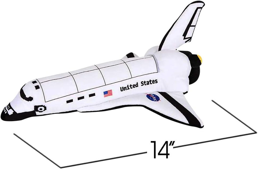 ArtCreativity Stuffed Space Shuttle - 14" Soft Cuddly Astronaut Toy for Kids, Easter Basket Stuffer, Birthday Gift