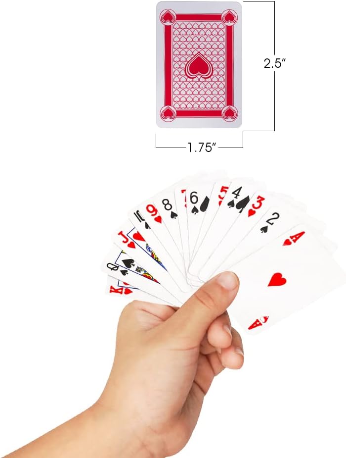 2.5 Inch Mini Playing Cards- Pack of 6 Decks- Miniature Card Set- Small Casino Game Cards for Kids, Men, Women- Novelty Gift, Magic Party Favor for Boys Girls, Decoration Idea