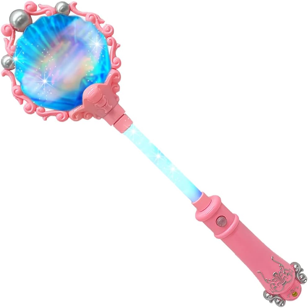 ArtCreativity Light Up Pearl Diamond Wand for Kids, 1 Piece, 17.25 Inch Wand Toy with a Spinning Pearl, Mermaid Princess LED Wand for Boys & Girls, Fun Pretend Play Prop with Batteries