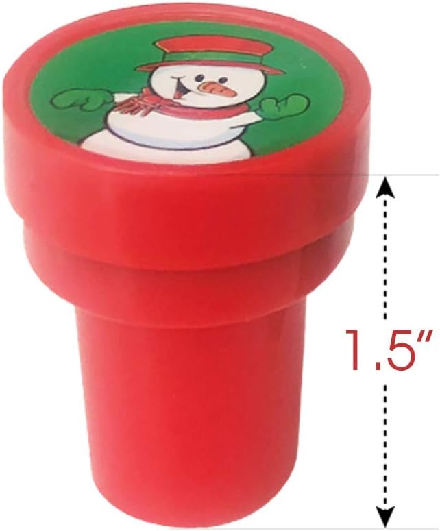 Christmas Stampers for Kids, Pack of 24 Assorted Pre-Inked Holiday Stampers, Best for Christmas Party Favor Supplies, Goodie Bag Fillers, Stocking Stuffers, for Boys and Girls