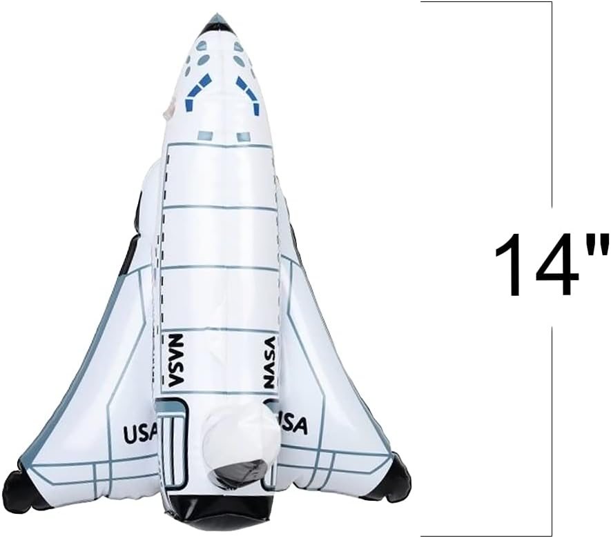 ArtCreativity Space Shuttle Inflates, Set of 2, Inflatable Astronaut Toys for Kids, Decorations for Outer Space Themed Parties, 14 Inch Long Party Inflates, Fun Pretend Play Accessories