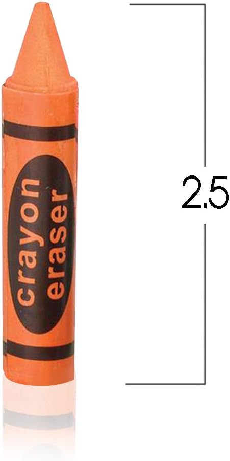 ArtCreativity 2.5 Inch Crayon Erasers for Kids - Set of 36 - Durable Pencil Rubbers in Assorted Colors - Unique School Stationery Supplies - Birthday Party Favors for Boys and Girls, Classroom Prize