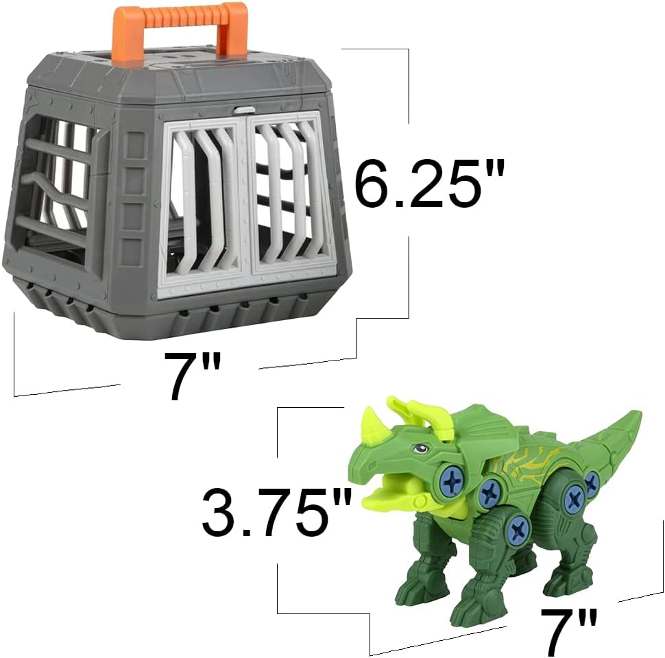 Take Apart Triceratops Dinosaur Toy Kit, Assemblesaurus Dinosaur Toy with Cage & Screwdriver