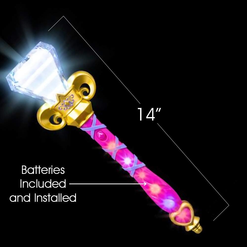 Multi-Color Spinning Diamond Wand with LED Handle,