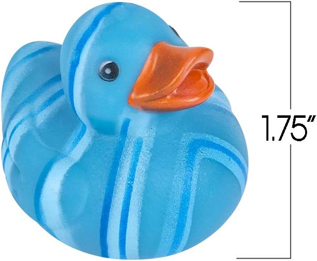 ArtCreativity Multicolored Pattern Rubber Duckies for Kids, Pack of 12 Cute Duck Bath Tub Pool Toys, Fun Carnival Supplies, Birthday Party Favors for Boys and Girls