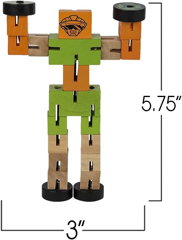 Wooden Toy Robots - 3 Pack