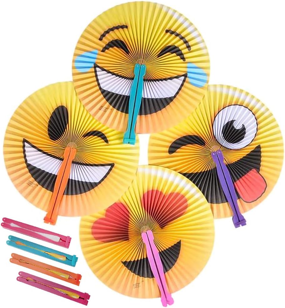 Emoticon Handheld Folding Fans for Kids
