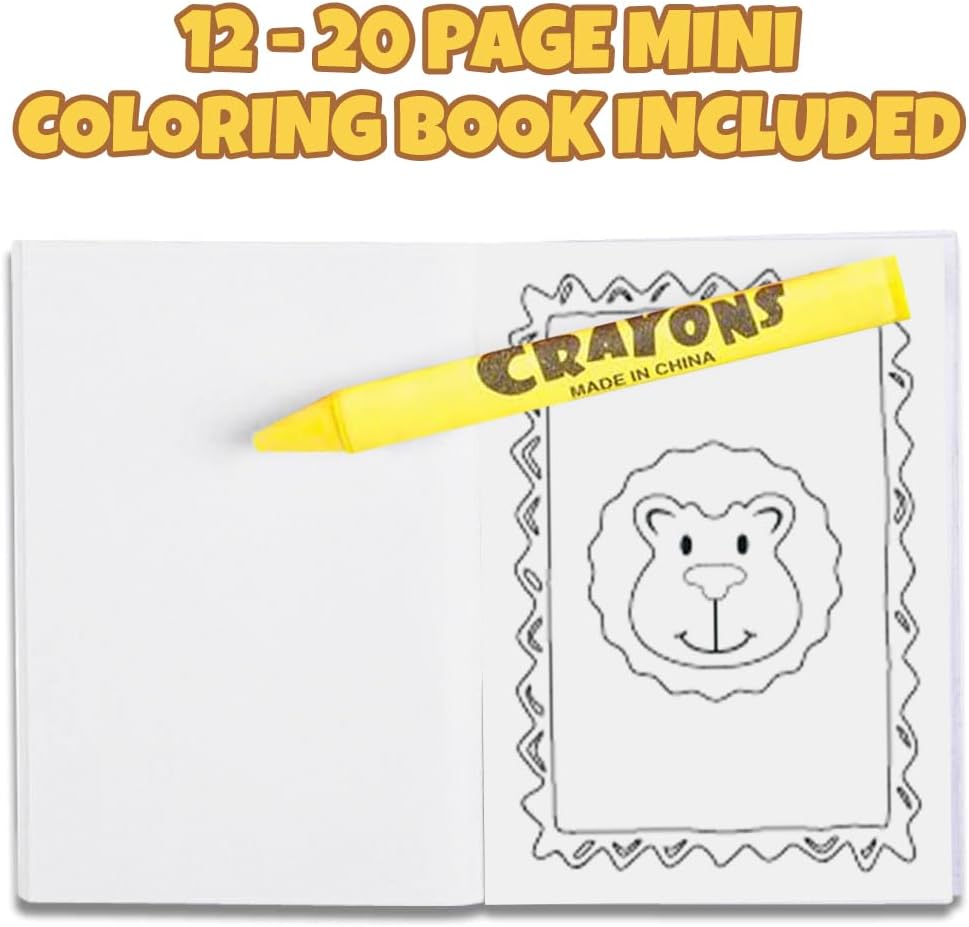 ArtCreativity Zoo Animal Mini Coloring Book Kit (12 Sets) Each Set Includes 1 Small Color Book and 4 Crayons- Zoo Theme Party Favors, Sleepover Party Supplies, Coloring Activity for Boys & Girls