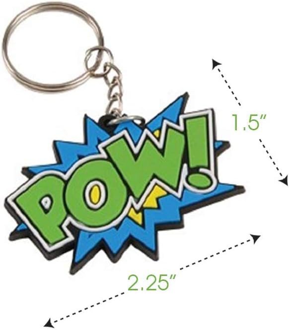 Superhero Keychains, Pack of 12