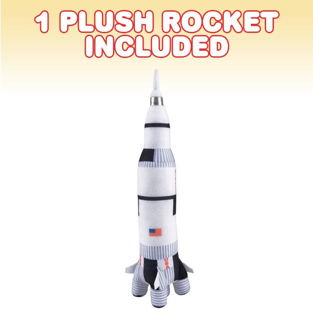 ArtCreativity Saturn Rocket Plush Toy for Kids, 18.5 Inch Space Shuttle Stuffed Toy with Realistic Details, Space Room Décor, NASA Spaceship Nursery Décor, Great Outer Space Toys for Boys & Girls