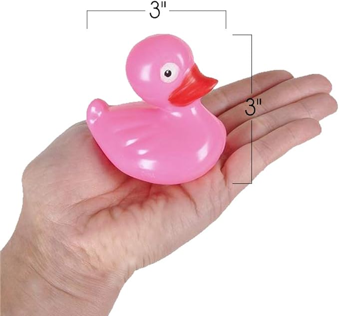 Floating Plastic Duck Toys - Pack of 12 - Durable Duckie Bath Tub Water Toys for Kids