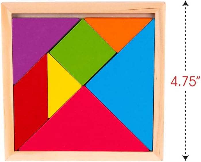 Wooden Tangram Puzzles for Kids, Set of 6