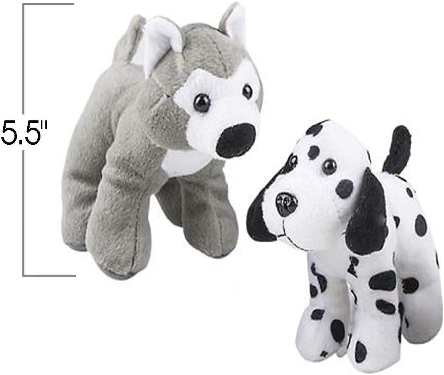 ArtCreativity Dog Plush Assortment- Set of 6- Soft and Cuddly Stuffed Animals for Toddlers- 6 Cute Puppy Designs- Fun Birthday Party Favors- Kids Carnival Prize- Gift Idea for Boys & Girls