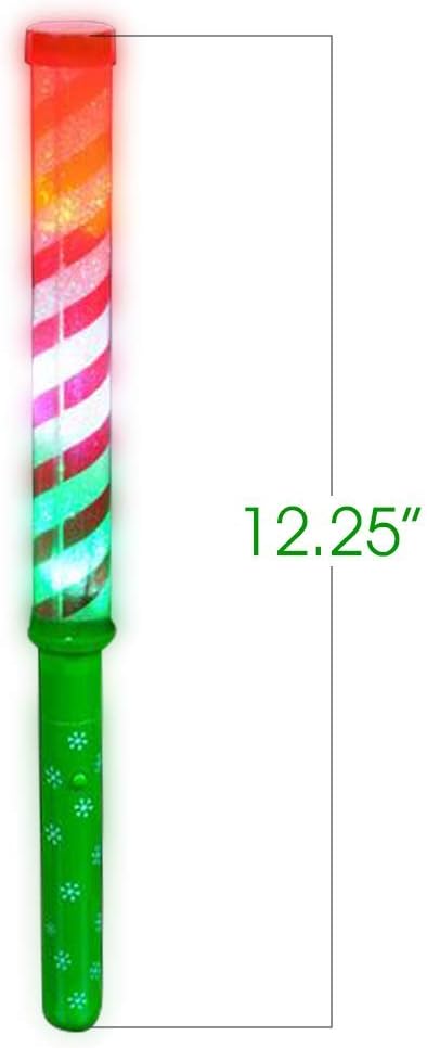 Light Up Candy Cane Wands – Set of 2 LED Christmas Light Up Wands for Kids, Fun Candy Cane Glow Sticks with Batteries, Festive or Stocking Stuffer for Boys and Girls