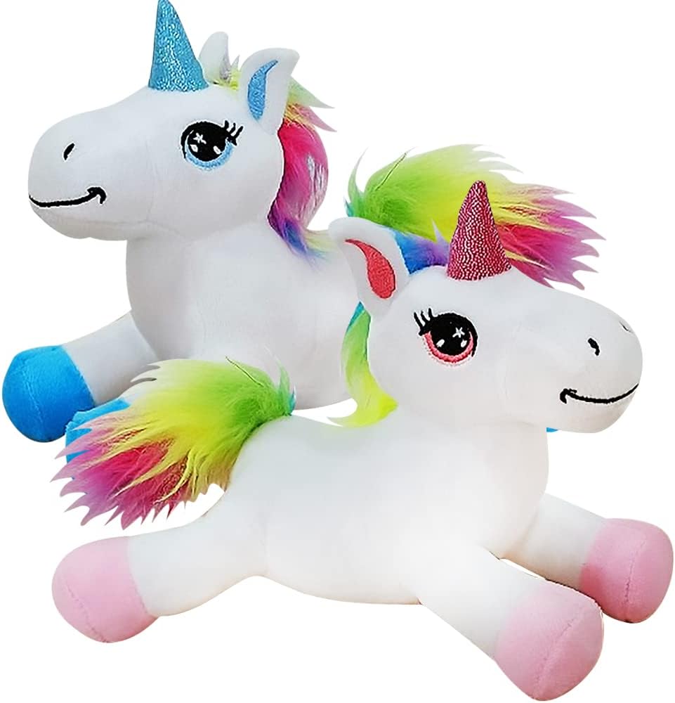 ArtCreativity Mini Plush Unicorn Stuffed Animals, 7 Inch Set of 2, Soft and Cuddly Unicorn Toys for Girls and Boys, Cute Home, Bedroom, and Nursery Decor, Princess Gifts for Kids,