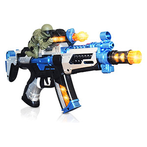 ArtCreativity FuryX Light Up Toy Gun for Kids with Vibrating Man - 16 Inch Blaster Gun with LED Lights, Sound Effects, and Vibration Feedback - Cool Toy Guns for Boys and Girls in Colorful Box