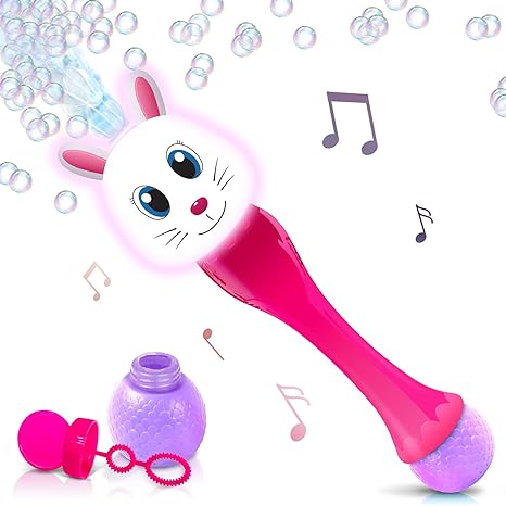 Light Up Bunny Easter Bubble Wand, 14 Inch