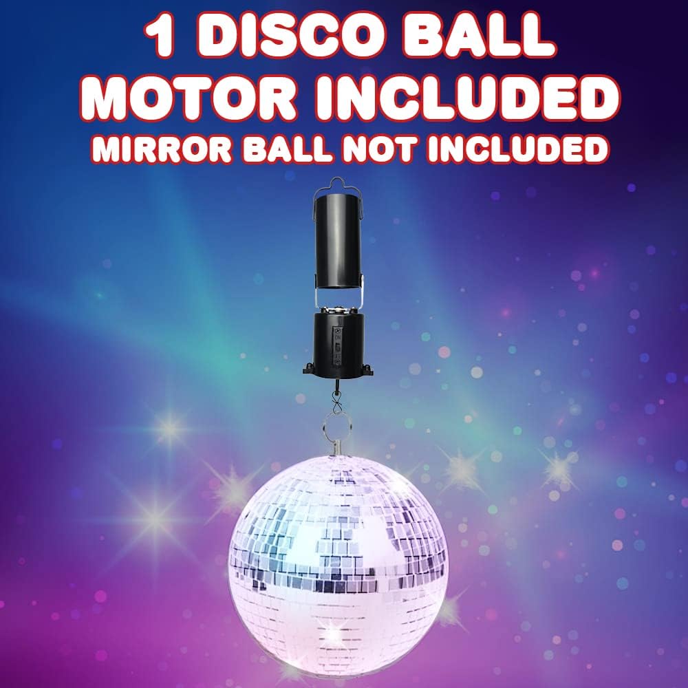 ArtCreativity Disco Ball Motor with Switch, Battery Powered Spinning Mirror Ball Motor For Hanging Disco Balls, Easy to Hang, Spins Smoothly, Great for Parties & Events, (Mirror Ball Not Included)