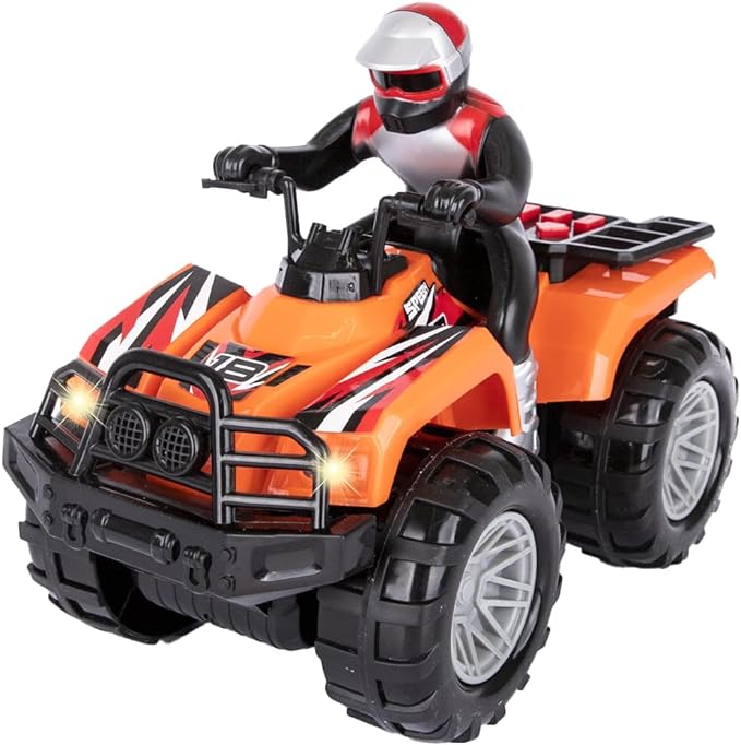 ArtCreativity Motorized ATV Truck with Lights & Sounds, Battery-Operated 10 Inch ATV Toy Vehicle with Headlights, Sounds, and Button Activated Motion, Monster Truck for Boys and Girls…