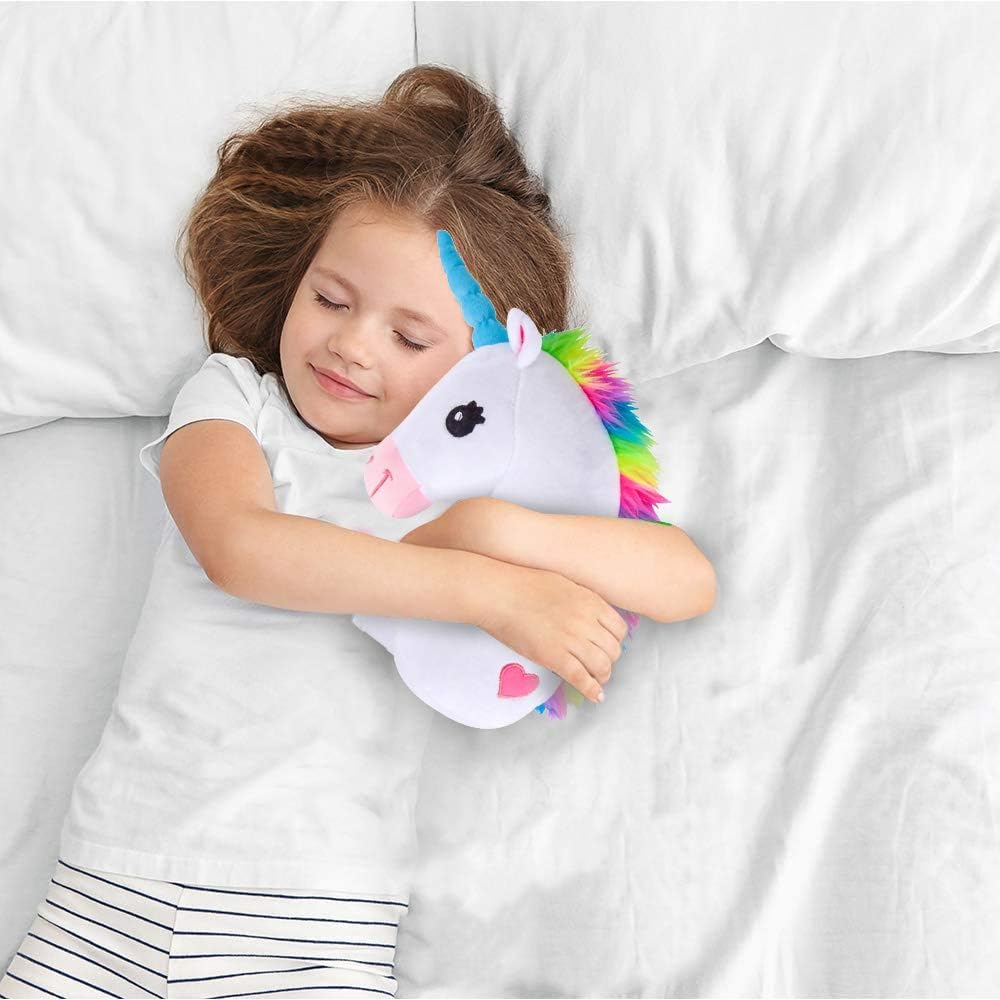 ArtCreativity 15 Inch Unicorn Head Magical Plush Pillow, Ultra Soft and Cuddly Rainbow Color Stuffed Pillow for Kids, Home Décor, Birthday Party Gift for Girls