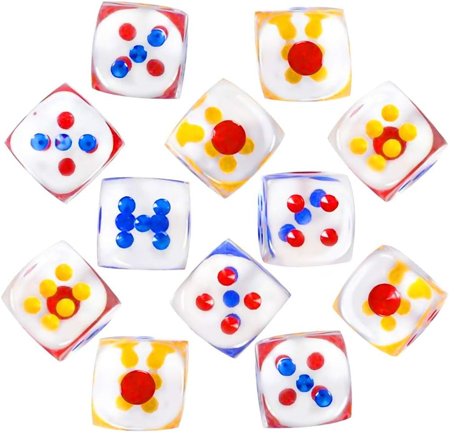 6-Sided Transparent Dice Set of 12