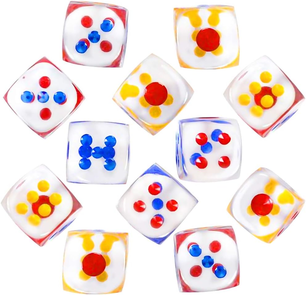 6-Sided Transparent Dice Set of 12